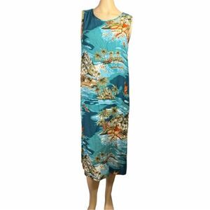 Paradise Bay Petite Tropical Island Print Sleeveless Dress PM